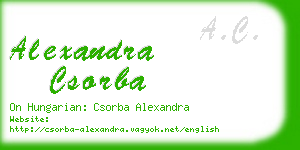 alexandra csorba business card